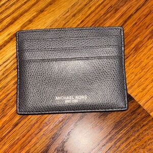 Michael Kors Charcoal Leather Card Holder